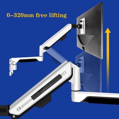 Spring Monitor Mount Arm for Screens Up to 32 Inches and 19.8 Lbs, Aluminum Single Monitor Wall Mount,Max 100X100 Monitors Arm,White in Saudi Arabia