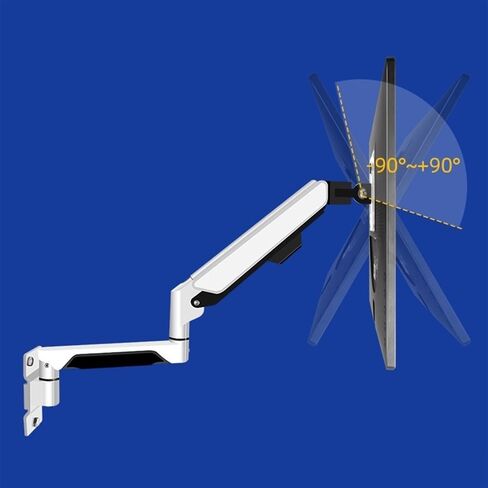 Spring Monitor Mount Arm for Screens Up to 32 Inches and 19.8 Lbs, Aluminum Single Monitor Wall Mount,Max 100X100 Monitors Arm,White in Saudi Arabia