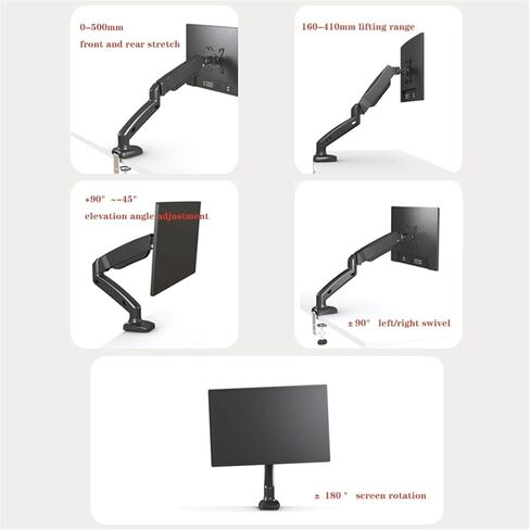 Monitor Arms 17"-32" Dual Monitor Stand for Desk, Adjustable Gas Spring Double Mount Holds Up to 19.8 Lbs, with 75/100Mm with C-Clamp& Grommet Desk Accessories in Kuwait