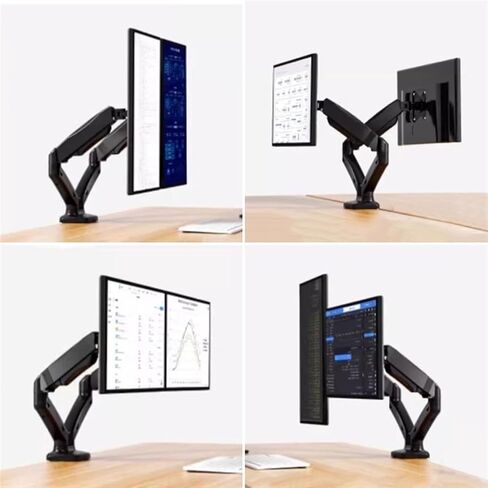 Monitor Arms 17"-32" Dual Monitor Stand for Desk, Adjustable Gas Spring Double Mount Holds Up to 19.8 Lbs, with 75/100Mm with C-Clamp& Grommet Desk Accessories in Kuwait