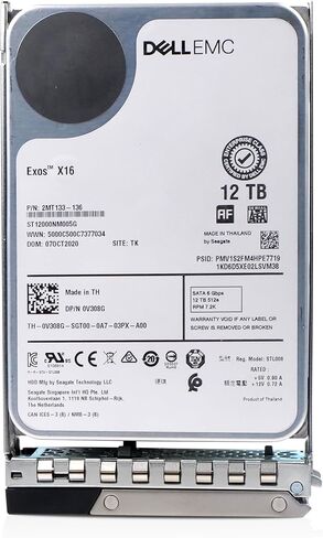 Dell 12TB 7.2K RPM SATA 6Gb/s 512e 3.5in Enterprise PowerEdge Hard Drive for: R440 R750 R450 T150 R470 T560 T40 R250 R740 R640 T550 T350 R540 R840 ME4024 R650XS R550 0V308G G16 (Renewed) in Kuwait
