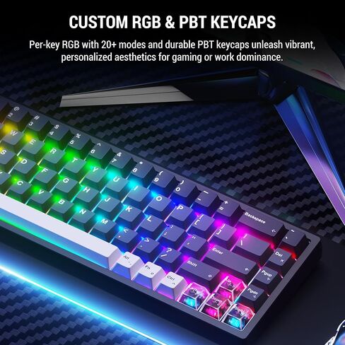 لوحة مفاتيح الألعاب LUMINKEY Magger68 Performance HE 65% - مفاتيح تأثير القاعة المغناطيسية، إضاءة RGB قابلة للتخصيص، PCB قابل للتبديل السريع، هيكل من الألومنيوم، سلك USB-C in Kuwait