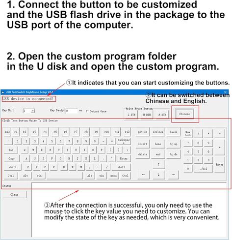 Programmable USB Macro Keyboard, One Handed Major Policy Decision Button Setting Keypad, Default Enter Key, Game PC Switch Control Keyboard, USB Flash Drive With Key Change Program & Data Cable in Kuwait