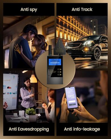 كاشف الكاميرا الخفية، جهاز كشف الحشرات، كاشف تعقب GPS للفندق، Airbnb، السفر، السيارة، حماية خصوصية المكتب، أسود in Kuwait