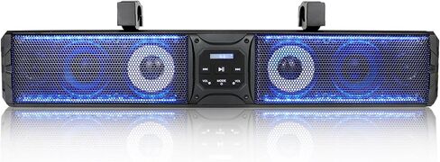 OPP ULITE UTV Sound Bar 6 مكبرات صوت مع ضوء RGB، ترقية 27.5 بوصة بلوتوث وجهاز التحكم عن بعد USB مزامنة الموسيقى الثقيلة المعادن ATV SXS Soundbar لـ Polaris RZR Golf Cart Can-Am w / شريط لف 1-2 بوصة in Kuwait