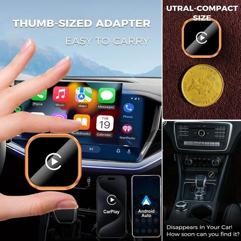 Wireless CarPlay & Android Auto Adapter, Wired to Wireless 2-in-1 CarPlay Dongle for iPhone＆Androidphone, No Audio Lag, Auto-Connect Plug & Play, USB-A/C, Fast, Stable for iOS 10+ & Android 11+ in Kuwait