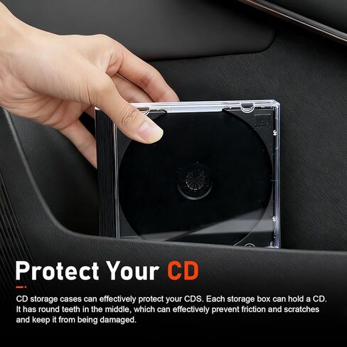 5 PCS Car CD Jewel Cases, Standard Single Clear CD Cases with Black Tray, Thickened Hard Plastic DVD Storage, Universal DVD Holder Car Accessories (Black) in Kuwait