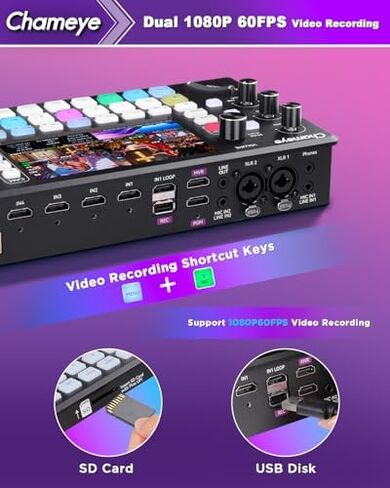كاميرا Chameeye NDI PTZ 30X، تتبع تلقائي بالذكاء الاصطناعي، M500 4K HDMI محول فيديو متكامل وحدة تحكم PTZ للمحترفين لخدمات الكنيسة المباشرة، C730Nx2+M500 in Kuwait