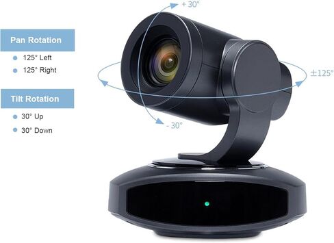 كاميرا 4K PTZ، كاميرا AI للتتبع بتكبير بصري 10X ودوران 250 درجة مع مخرج USB لشبكة PoE LAN للعبادة التعليمية عبر البث المباشر (قابس الولايات المتحدة) in Kuwait