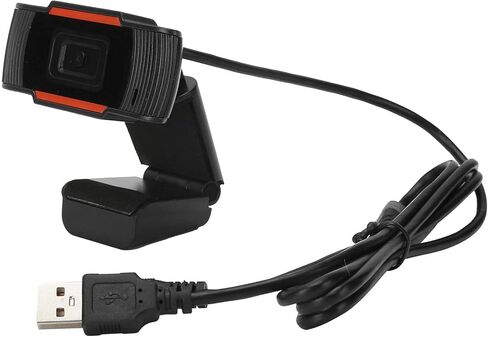 720P Web Camera, HD Webcam with Noise Cancelling Microphone, Full HD Computer Camera with Manual Focus and Multi - Function Base for Desktop, Laptop, Monitor or Tripod in Kuwait
