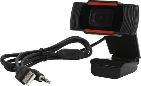 720P Web Camera, HD Webcam with Noise Cancelling Microphone, Full HD Computer Camera with Manual Focus and Multi - Function Base for Desktop, Laptop, Monitor or Tripod in Kuwait