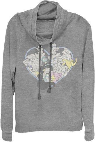 Disney Vintage Princess Heart Women's Cowl Neck Long Sleeve Knit Top in Saudi Arabia