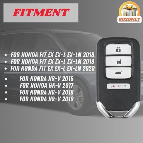 Replacement Keyless Entry Remote Car Key Fob 4-Button FCC UD:KR5V1X 313.8MHz 47-Chip for Honda HR-V 2016-2020, Fit 2018-2020 SUV Full Smart Key Pre-Installed Battery in Kuwait