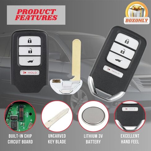 Replacement Keyless Entry Remote Car Key Fob 4-Button FCC UD:KR5V1X 313.8MHz 47-Chip for Honda HR-V 2016-2020, Fit 2018-2020 SUV Full Smart Key Pre-Installed Battery in Kuwait