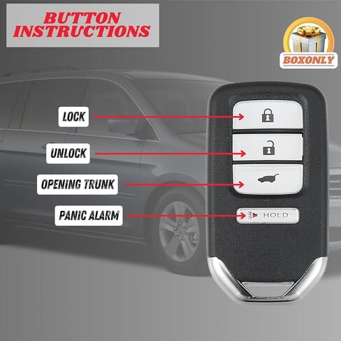 Replacement Keyless Entry Remote Car Key Fob 4-Button FCC UD:KR5V1X 313.8MHz 47-Chip for Honda HR-V 2016-2020, Fit 2018-2020 SUV Full Smart Key Pre-Installed Battery in Kuwait