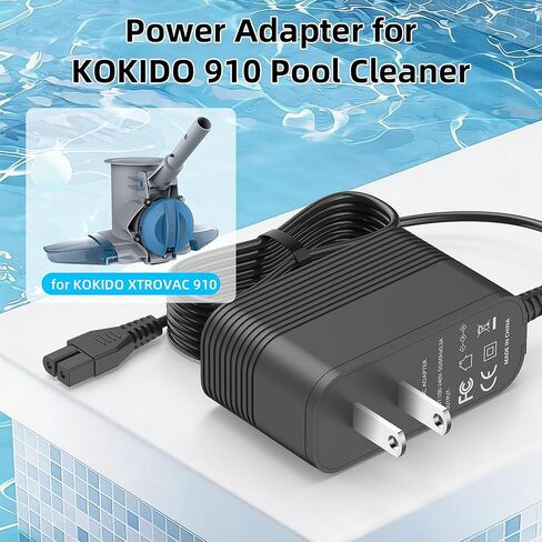 شاحن لكوكيدو EV90 XTROVAC 910 مكنسة كهربائية قابلة للشحن لأوراق حمام السباحة، بطارية 11.1 فولت، مكنسة كهربائية شديدة التحمل لأوراق حمام السباحة، استبدال سلك الطاقة in Kuwait