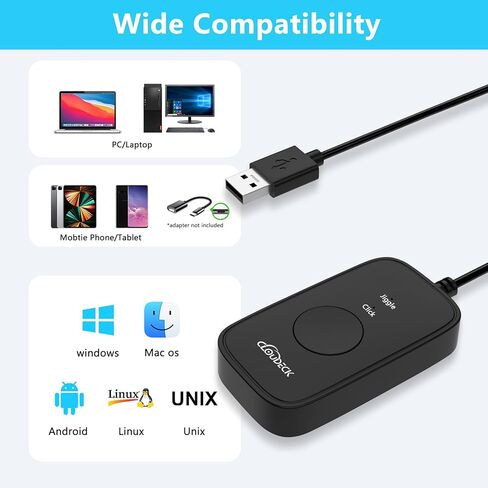 Mouse Jiggler غير قابل للاكتشاف، محرك ماوس 2 في 1 وأداة النقر بالماوس مع محول من النوع C للكمبيوتر، التوصيل والتشغيل، محاكاة حركة الماوس لمنع الكمبيوتر من الدخول في وضع السكون in Kuwait