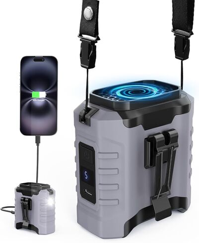 Body Fans Waist, Belt Fan Clip On Waist Portable Cooling Fan Under Shirt,10000mAH 5 Speeds 15000RPM and Flashlight in Kuwait
