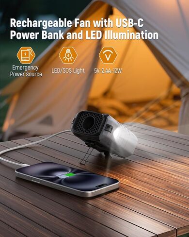 Body Fans Waist, Belt Fan Clip On Waist Portable Cooling Fan Under Shirt,10000mAH 5 Speeds 15000RPM and Flashlight in Kuwait