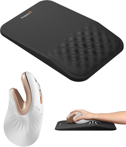 ProtoArc EM11 NL Bluetooth Rechargeable Ergonomic Mouse White Gold and MP50 Ergonomic Mouse Pad with Wrist Rest Black in Kuwait