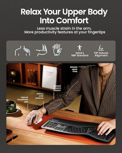 ProtoArc EM11 NL Bluetooth Rechargeable Ergonomic Mouse White Gold and MP50 Ergonomic Mouse Pad with Wrist Rest Black in Kuwait