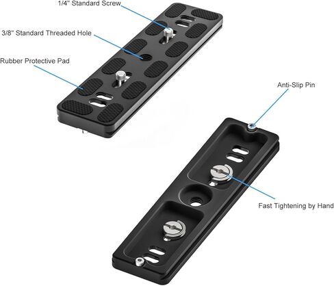 LICAEVEY 150mm Plate, CNC Machined Aluminum Alloy with Rubber Pads for DSLR Camera Tripod Head, Load 2KG in Kuwait