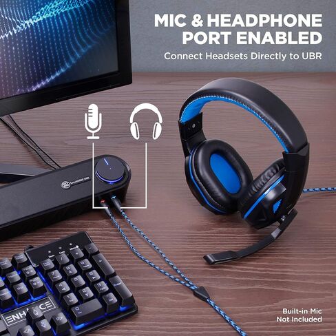 مكبر صوت صغير للكمبيوتر GOgroove (12 حزمة) يعمل بمنفذ USB مع مدخل AUX سلكي سهل الإعداد، صوت ستيريو، منفذ ميكروفون، مقبض التحكم في مستوى الصوت، تصميم تحت الشاشة لسطح المكتب (تعتيم) in Kuwait