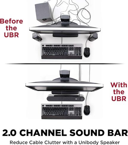 مكبر صوت صغير للكمبيوتر GOgroove (12 حزمة) يعمل بمنفذ USB مع مدخل AUX سلكي سهل الإعداد، صوت ستيريو، منفذ ميكروفون، مقبض التحكم في مستوى الصوت، تصميم تحت الشاشة لسطح المكتب (تعتيم) in Kuwait