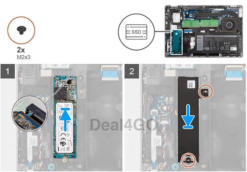 Deal4GO M.2 2280 SSD Thermal Plate Support Bracket WCGJG 0WCGJG Replacement for Dell Latitude 5420 5421 5430 5431 Precision 3470 in Kuwait