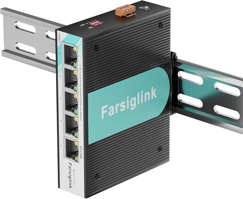 5-Port Full Gigabit Industrial Ethernet Switch, 1 Gigabit RJ45 Port, Unmanaged 10/100/1000Mbps Network Switch, Plug & Play, IP40 Rated, DIN-Rail & Wall Mount in Kuwait