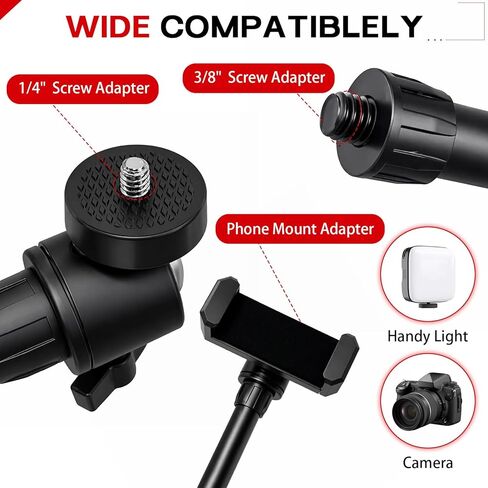 حامل كاميرا الويب، حامل خفيف عالي التحمل مقاس 31 بوصة - 65 بوصة لكاميرا الويب Logitech، حامل أرضي مسطح للكاميرات، الضوء الأيمن، GoPro، DSLR، جهاز العرض، حامل الهاتف، مدونة الفيديو، البث المباشر in Kuwait