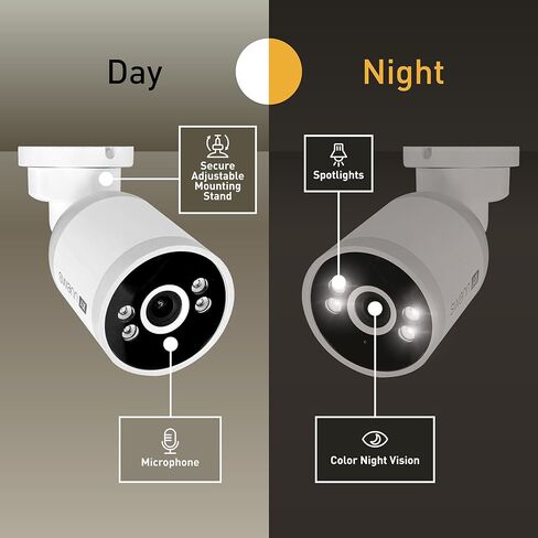 Swann AdvancedX Wired 4K Security Camera PoE Outdoor Bullet, Color Night Vision, Smart AI Video Analytics/Alerts, Advanced Motion Detection (Renewed) in Kuwait