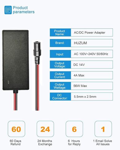 14V 56W Power Adapter for NOCO Jump Starter Compatible with NOCO GB70 GB150 GB250+ GB251+ GB500 GB500+ Genius Boost Ultra Safe Lithium Jump Starter Battery 14V 56W Power Adapter Cord in Kuwait