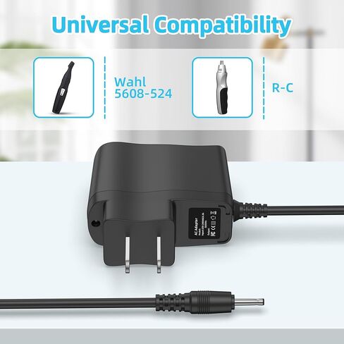 AC DC Adapter 5V Power Supply, 4FT Black Power Cord Compatible with Wahl 9685-200 Groomer & Rotary Ear/Nose Head, Reciprocating/Precision Detail Trimmer Head in Kuwait