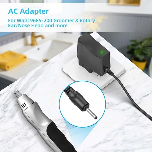 AC DC Adapter 5V Power Supply, 4FT Black Power Cord Compatible with Wahl 9685-200 Groomer & Rotary Ear/Nose Head, Reciprocating/Precision Detail Trimmer Head in Kuwait