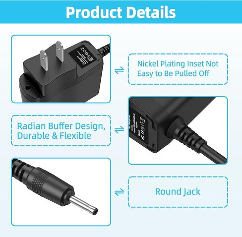 AC DC Adapter 5V Power Supply, 4FT Black Power Cord Compatible with Wahl 9685-200 Groomer & Rotary Ear/Nose Head, Reciprocating/Precision Detail Trimmer Head in Kuwait
