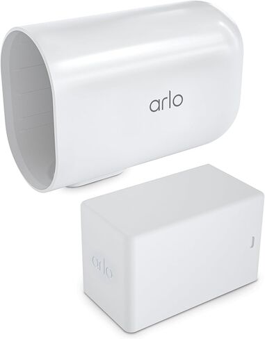 بطارية Arlo XL قابلة للشحن وغطاء USB-C - ملحق معتمد، عمر بطارية يصل إلى 2.5 مرة، تعمل مع Pro 6 وUltra 3، أبيض - VMA5300 in Kuwait