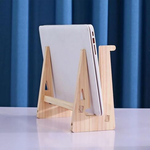 TEHAUX Wooden Laptop Stand Heighten Desktop Computer Holder for 12-14.7 Inch Notebooks, Reinforced Solid Wood Laptop Rack for Home Office Use in Kuwait