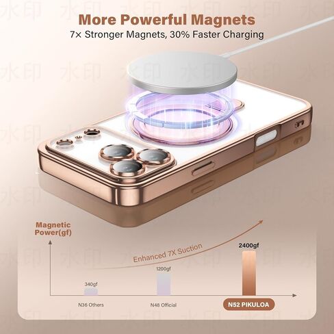 حافظة لهاتف iPhone 14 Pro Max مع حامل مغناطيسي [متوافق مع MagSafe] [واقي عدسة الكاميرا بالكامل] حافظة هاتف شفافة مقاومة للصدمات فاخرة لهاتف iPhone 14 Pro Max 6.7 بوصة، ذهبي تيتانيوم in Kuwait