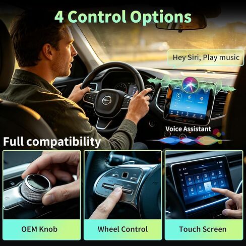 محول CarPlay & Android Auto اللاسلكي، محول سلكي إلى لاسلكي لأجهزة iPhone وAndroid، 5G WiFi/BT 5.0، التوصيل والتشغيل، التنقل في الوقت الحقيقي، للسيارات المزودة بـ CarPlay السلكي in Kuwait
