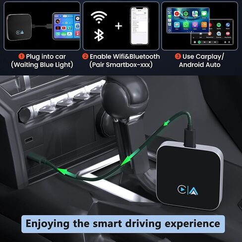 2-in-1 Carplay Wireless Adapter, Wireless Apple & Android Auto Adapter, 2026 Magic Video AI Box Streaming Dongle Support Netflix/YouTube/TF Card, Only Fits for OEM Wired CarPlay Cars in Kuwait
