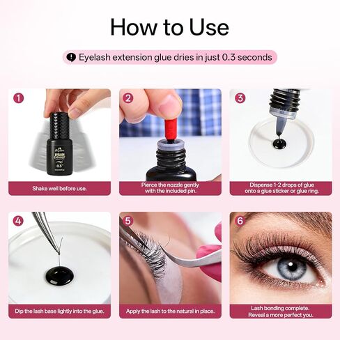 Buqikma Eyelash Mini Lash Fan وغراء وصلات الرموش الاحترافي in Kuwait
