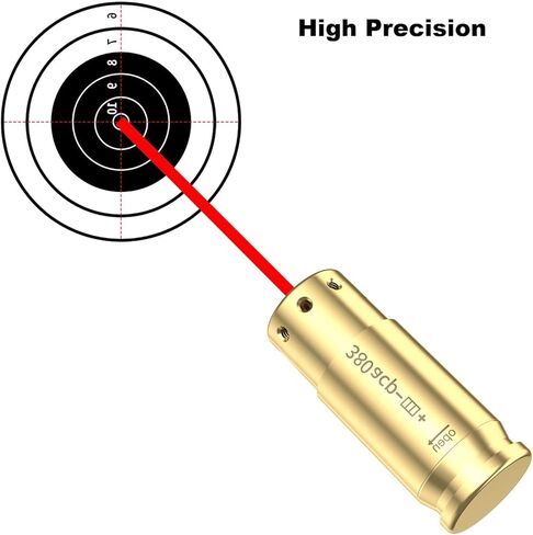 مجموعة Bore Sight 9 مم و.380ACP Bore Sight Red Dot Boresighter ليزر أحمر مع بطاريات للصيد والرماية in Kuwait