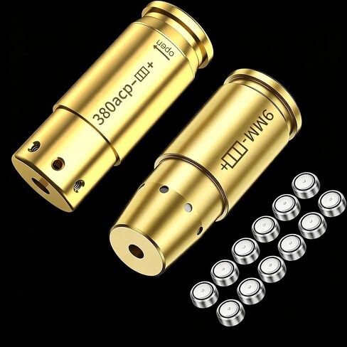 مجموعة Bore Sight 9 مم و.380ACP Bore Sight Red Dot Boresighter ليزر أحمر مع بطاريات للصيد والرماية in Kuwait