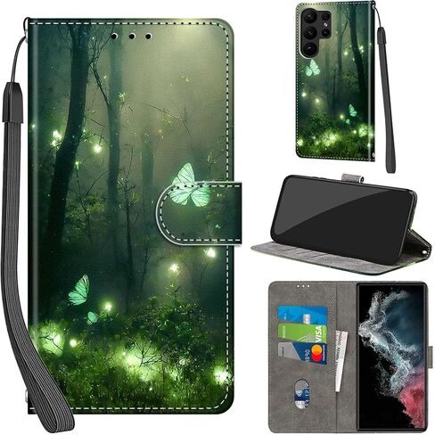 Case Wallet for Samsung Galaxy S23 Ultra, with [3 Card Slots], Kickstand Magnetic Closure PU Leather Shockproof Protective Flip Cover 6.8" 2023, Peach Blossom in Saudi Arabia