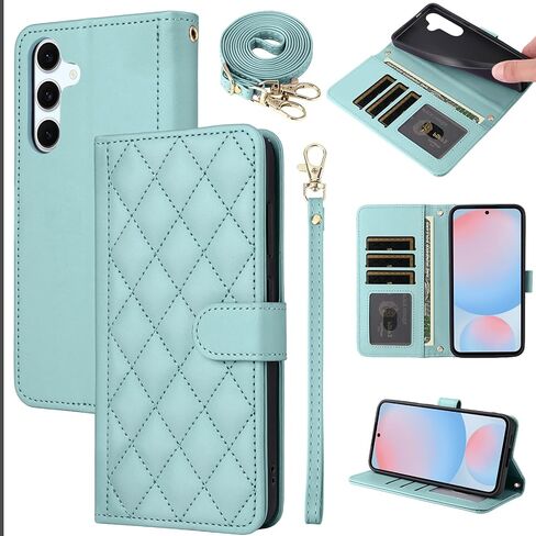 Argyle Wallet Case for Samsung Galaxy A17 5G with Detachable Wrist/Shoulder Strap, Card Slots Folio Purse, Luxury PU Leather Stand Accessories Cell Phone Cover for A 17 17A 4G Women Men Black in Kuwait