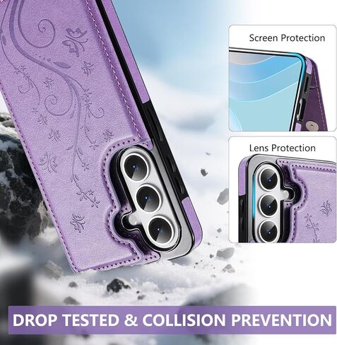 حافظة محفظة جلدية على شكل فراشة من Korecase لهاتف Samsung Galaxy S26 مع حامل بطاقة ومشبك مغناطيسي مزدوج وغطاء واقٍ خلفي لهاتف Samsung Galaxy S26 5G، أخضر نعناعي in Kuwait