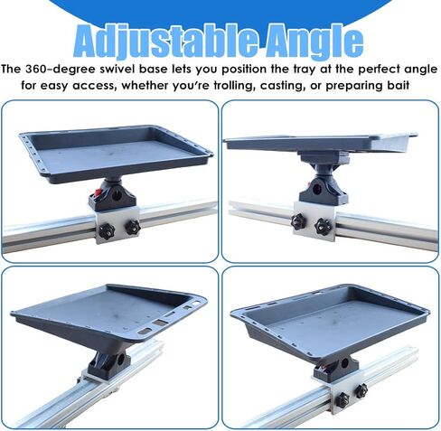 Boat Cutting Board Bait Table with Aluminum Boat Track Bracket Base fo Versatrack System/Track Boat Accessories Fishing Tackle Organizer with Mounting Hardware in Kuwait