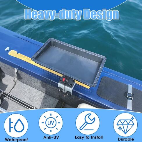 Boat Cutting Board Bait Table with Aluminum Boat Track Bracket Base fo Versatrack System/Track Boat Accessories Fishing Tackle Organizer with Mounting Hardware in Kuwait