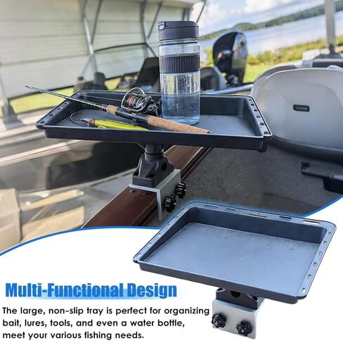 Boat Cutting Board Bait Table with Aluminum Boat Track Bracket Base fo Versatrack System/Track Boat Accessories Fishing Tackle Organizer with Mounting Hardware in Kuwait